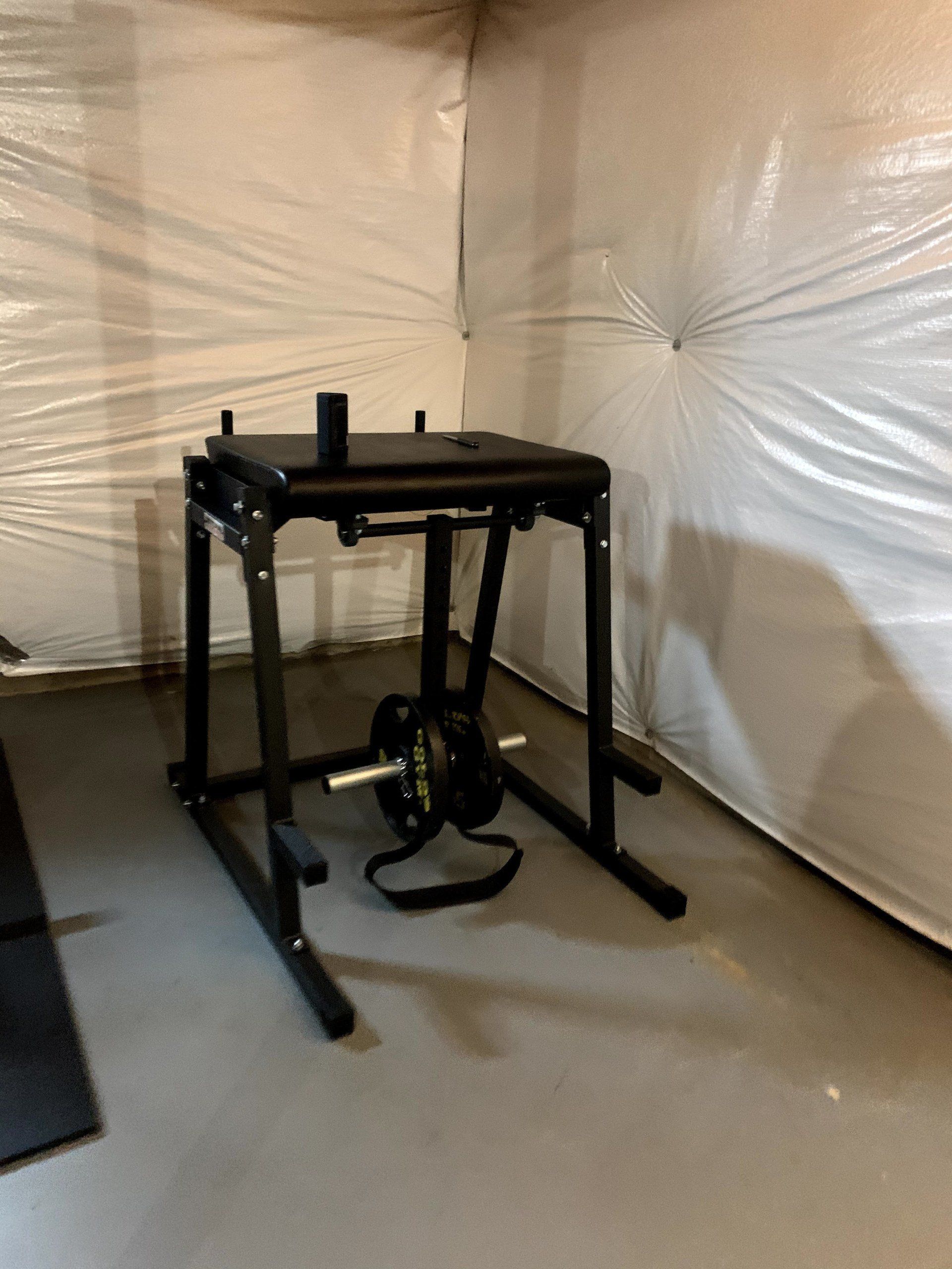 calf exercise machine assembled by dismantle furniture