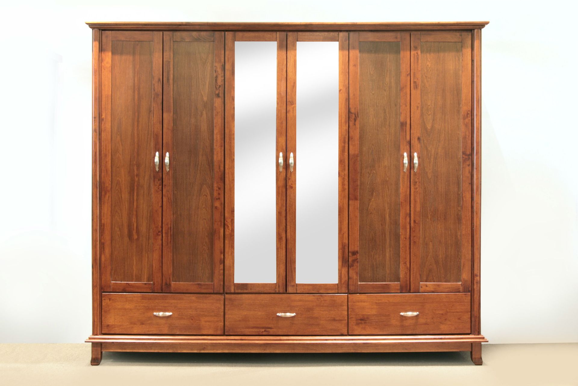 Brown wood wardrobe with few drawers disassembly