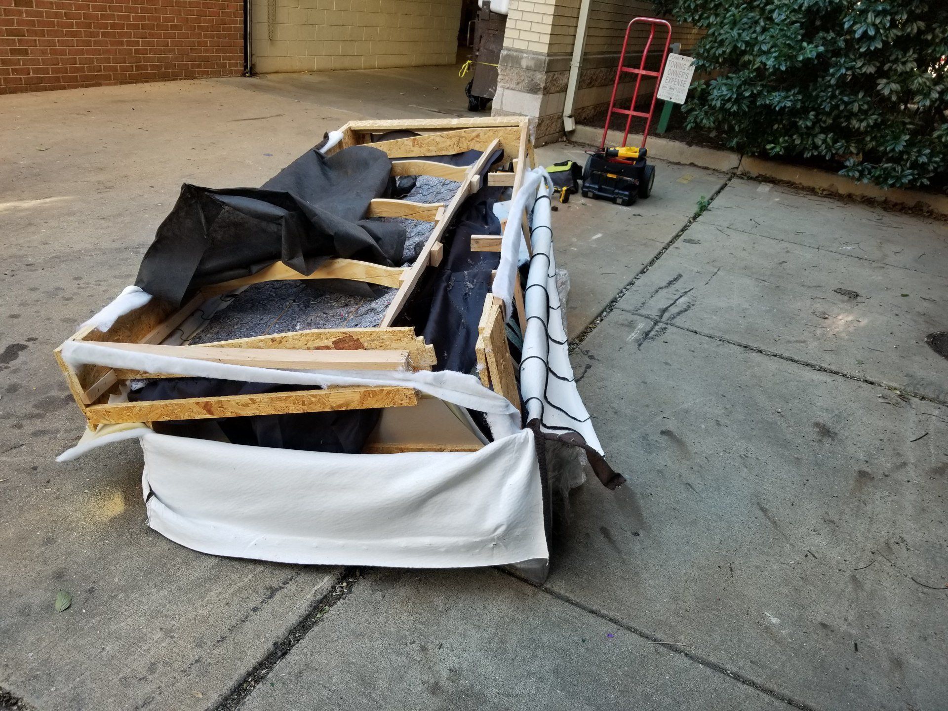 Sofa disassembled by hardworking disassemblers from Dismantle Furniture Company