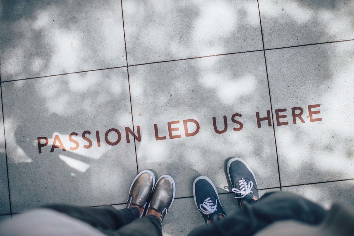 words on sidewalk that say