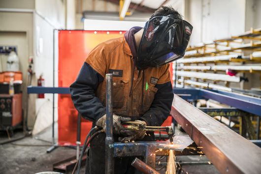 Quality steel work in progress at the progress site