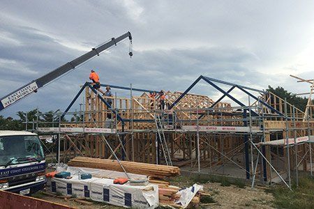 Professionals working on the project site
