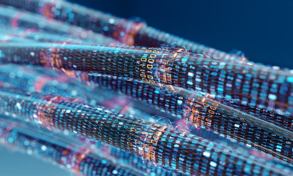 Concept image of cables and connections for data transfer in the digital world.3d rendering.