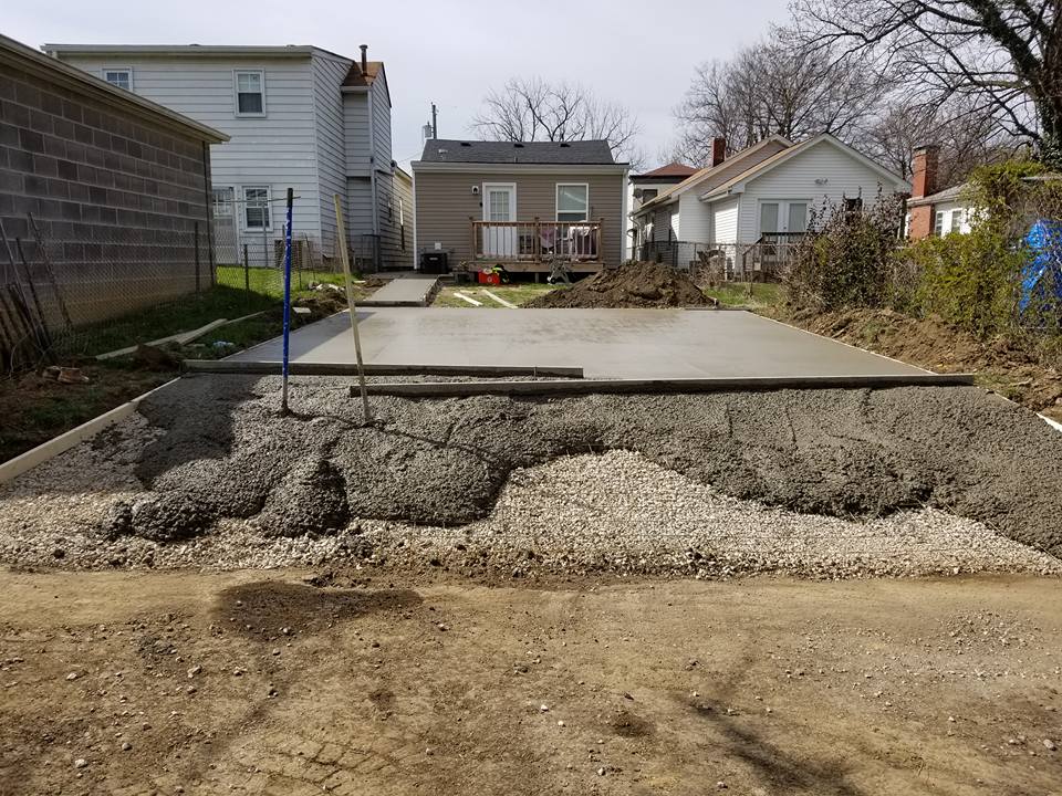 Front Yard Concrete Construction — Construction of Concrete Flooring 1 in Louisville, KY