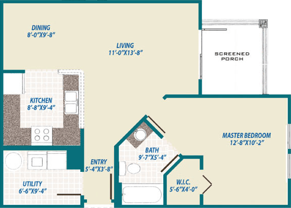1 Bedroom Floor Plan