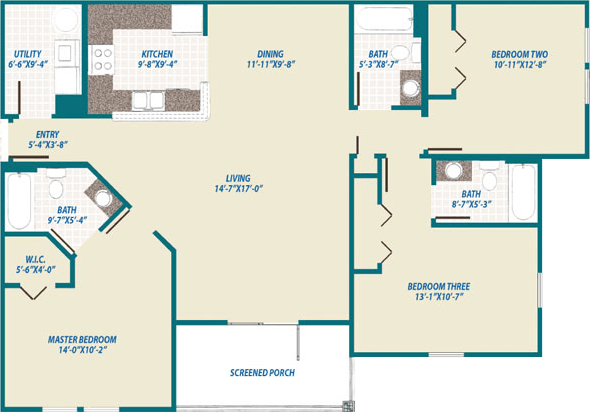 3 Bedroom Floor Plan