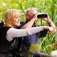 Enjoy Bird watching at Alkington Grange Barns Two adults with binoculars bird watching