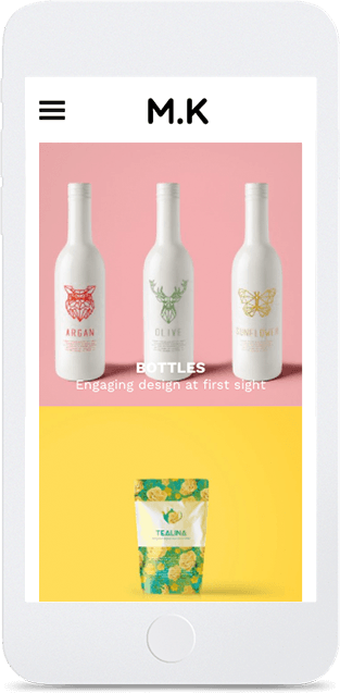 A phone screen shows three bottles of wine and a bag of chips.