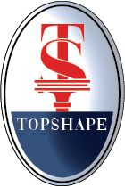 The logo for topshape is a maserati logo