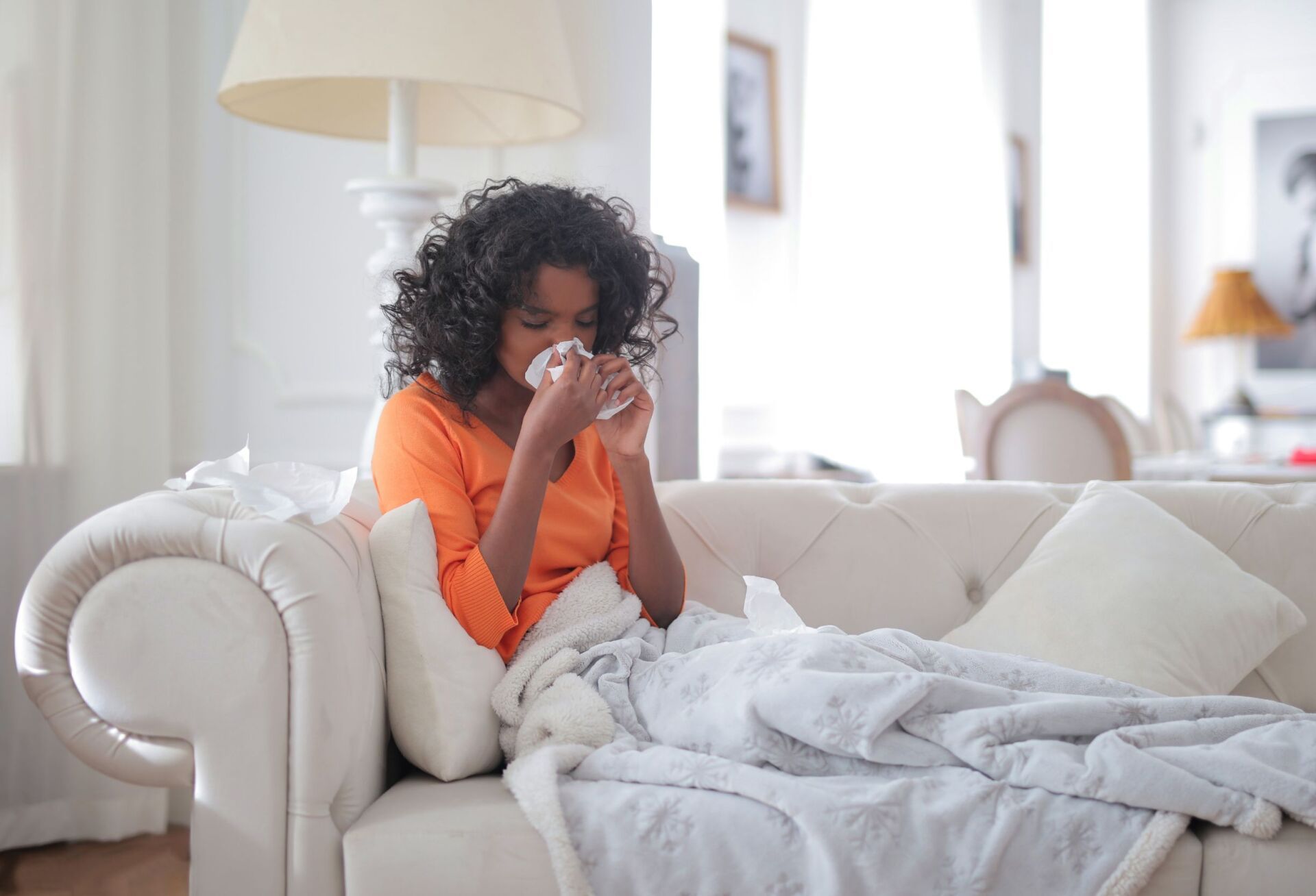Woman Catch Colds — Allergy Services in Mackay, QLD