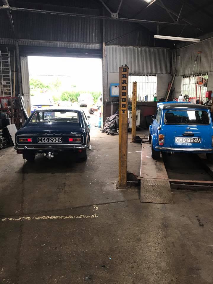 A car going out of the garage