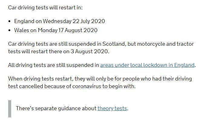 When can I take my driving test?
