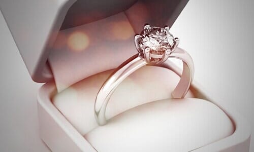 Wedding ring in box — Engagement Rings in Hemet, CA