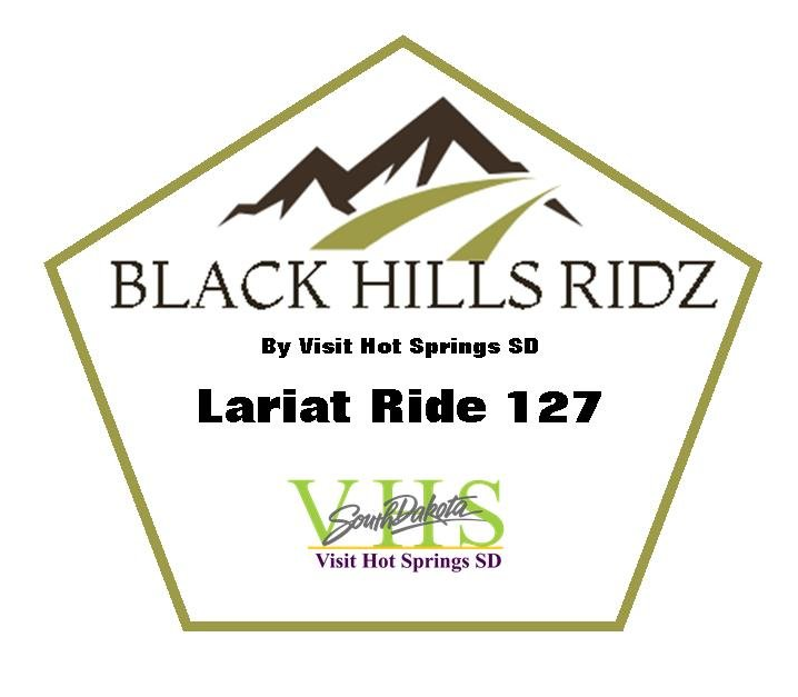 A logo for black hills ridz lariat ride 127