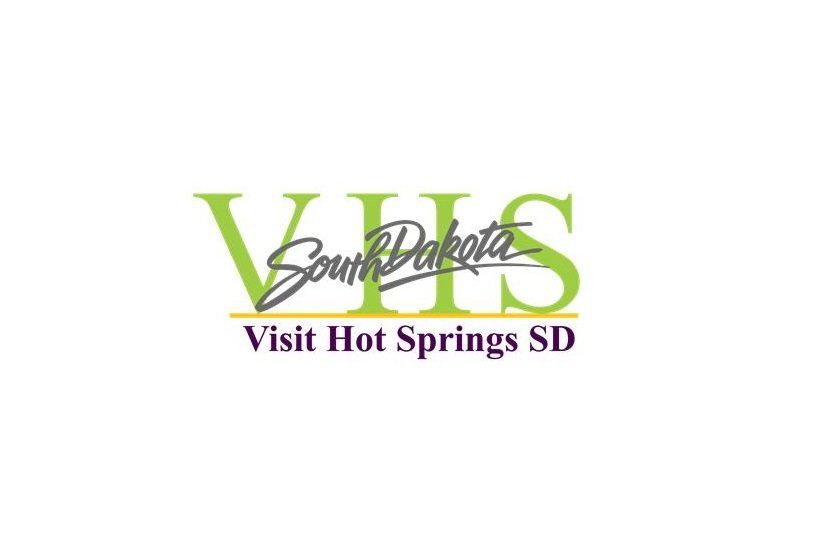 A logo for south dakota visit hot springs sd