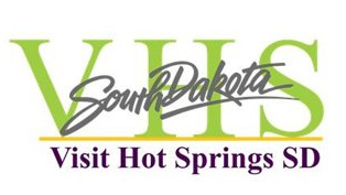 A logo for south dakota visit hot springs sd