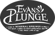 A black and white logo for evans plunge mineral springs