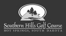 A black and white logo for southern hills golf course
