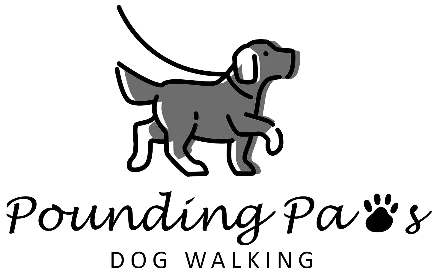 Logo Pounding Paws Dog Walking Logo