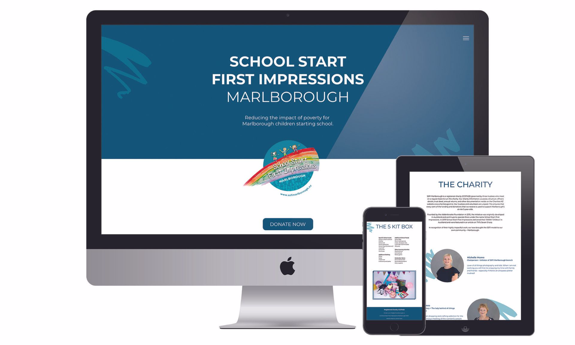 School Start First Impressions Marlborough website designed by Vanilla Hayes creative graphic design studio in Blenheim, Marlborough, New Zealand