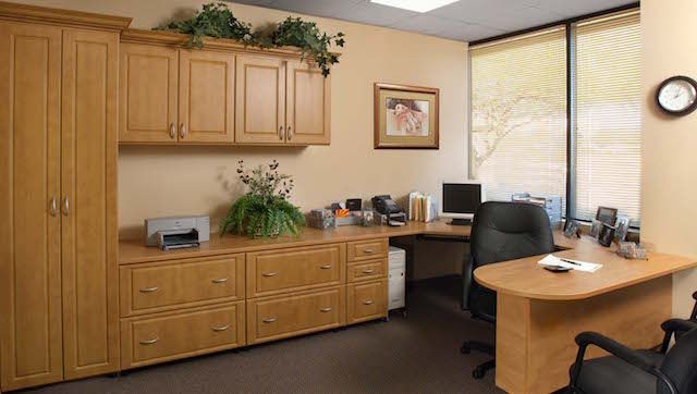 Custom Home Office Cabinets and Desk