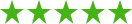 A row of green stars on a white background.