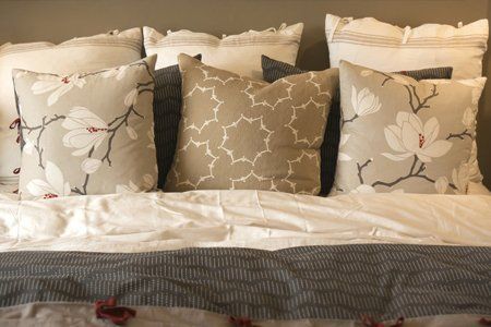 bed with pillows