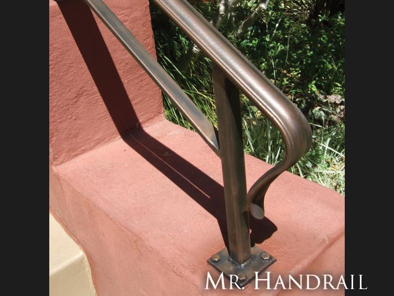 (CU-7) - Handrail design at front entry of arts and crafts style home