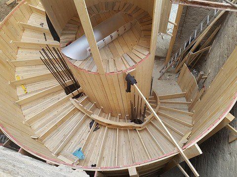 Base legno scala a chiocciola