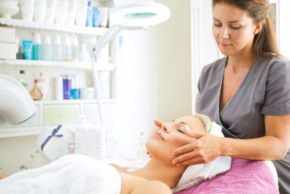 woman getting a face massage