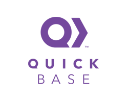 Logotipo de Quick Base morado con una 
