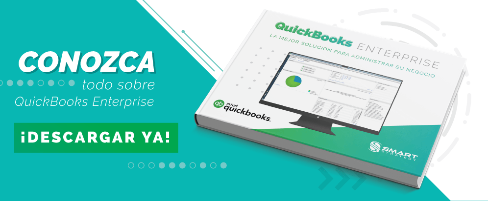 Anuncio de QuickBooks, con imagen de libro y texto en español,