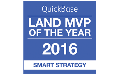 Insignia azul: Premio MVP del año 2016 de QuickBase Land.