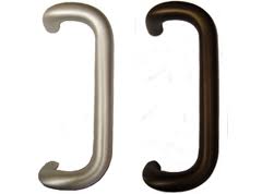 There are two different colored handles on a white background.