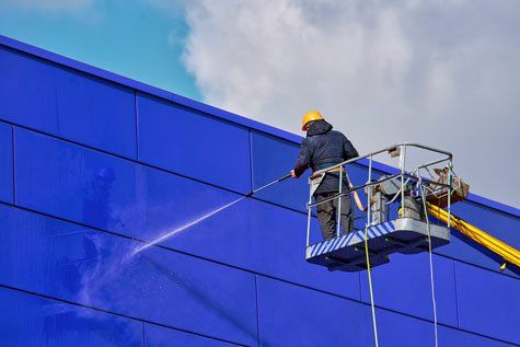 Commercial Power Washing an Industrial Building in Madison