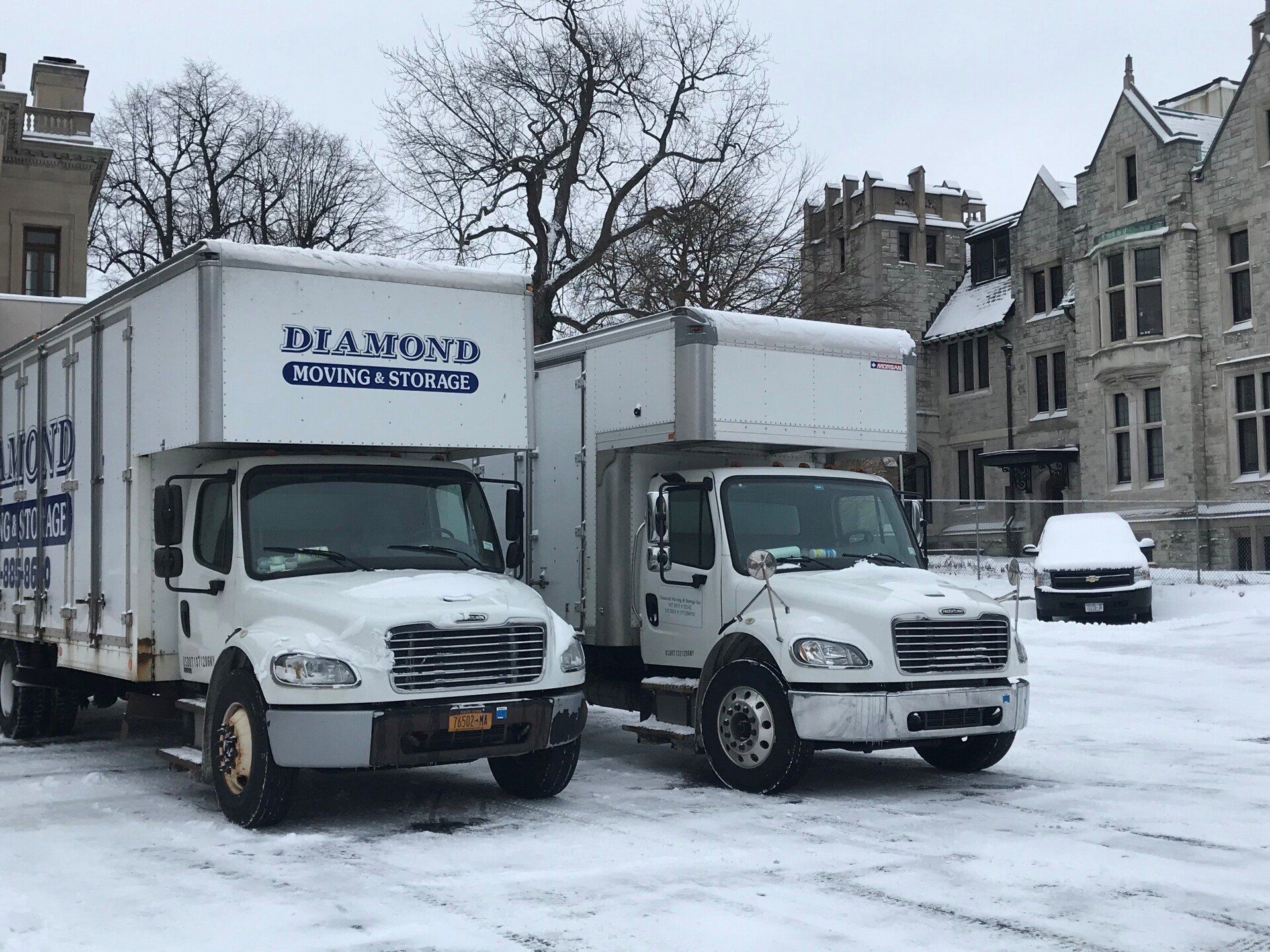 moving trucks from the front in winter