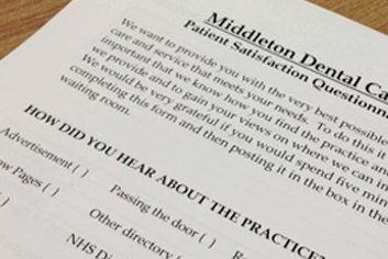 Dental practice feedback form