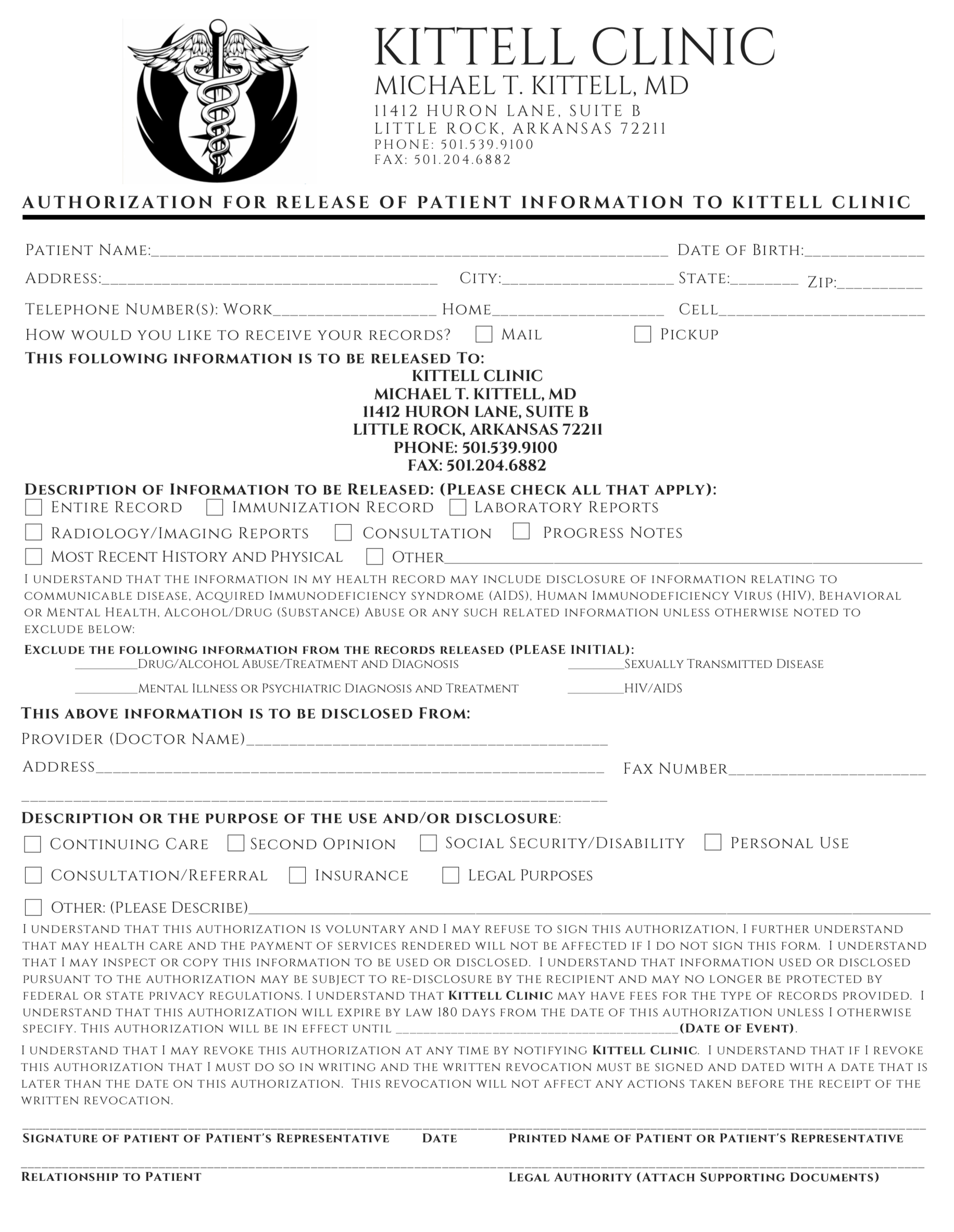 Release of Medical Records image of medical release forms