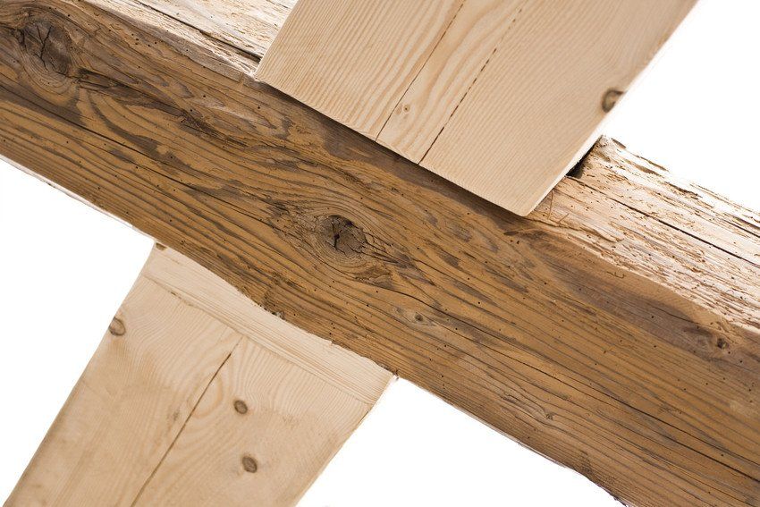 Old and new timber in a joist