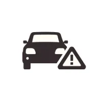 Voiture avec icône d'avertissement.