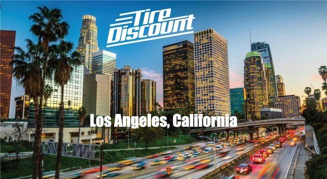 an advertisement for tire discount in los angeles california