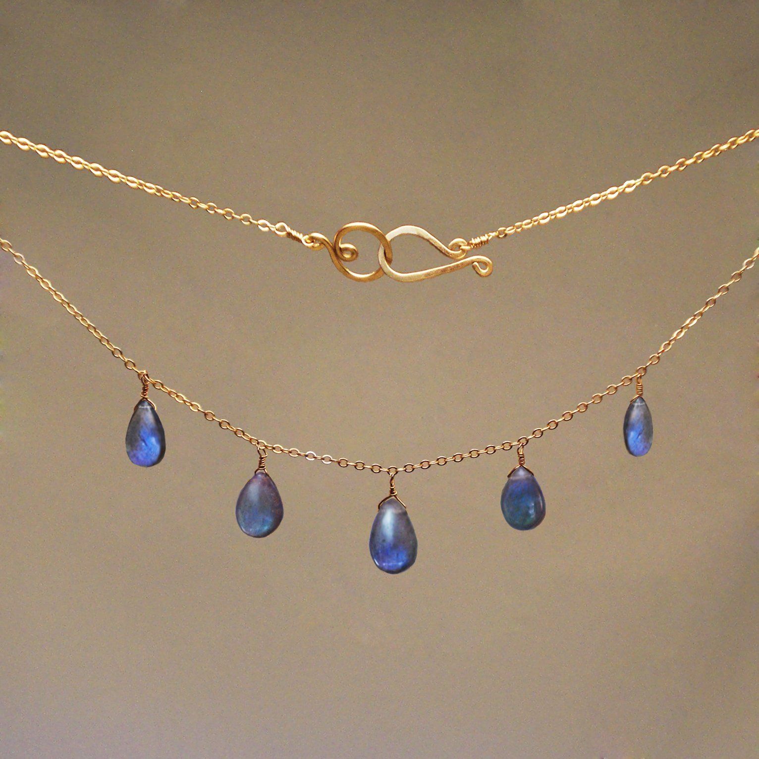 Labradorite Gem Drop Necklace