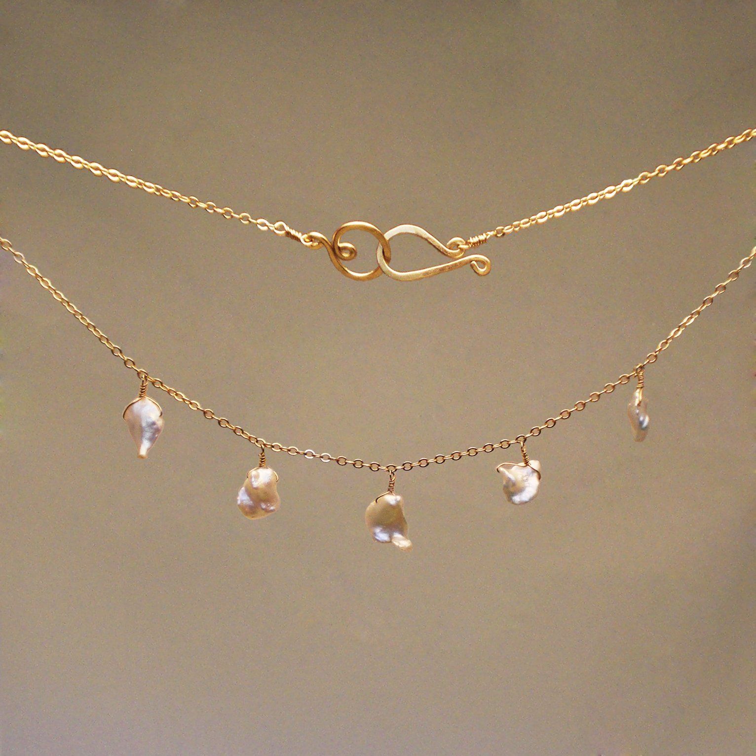 Pearl Gem Drop Necklace