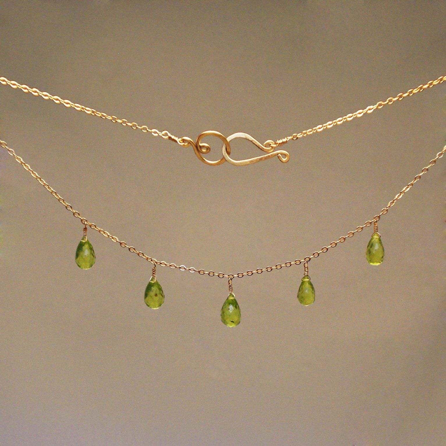 Peridot Gem Drop Necklace