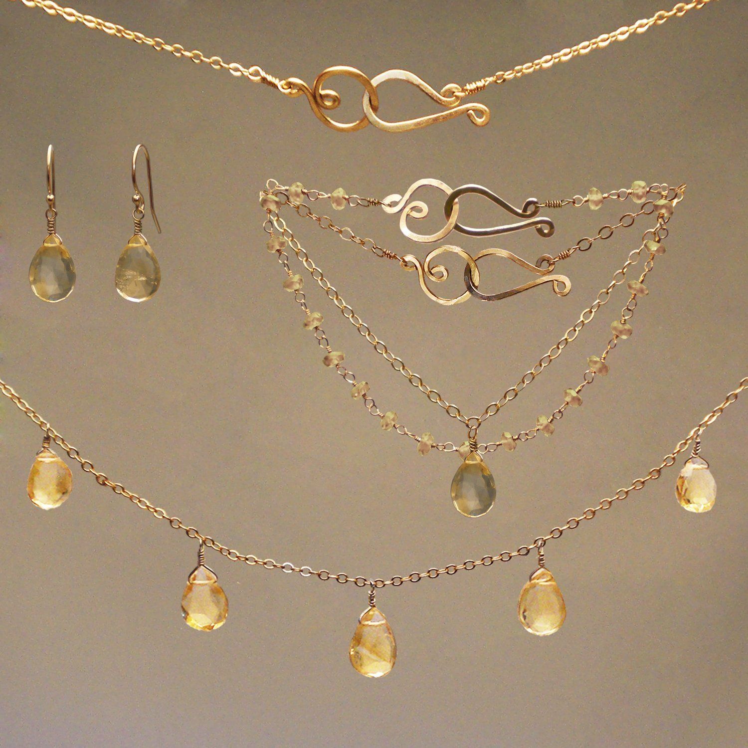 Citrine Gem Drop Earrings