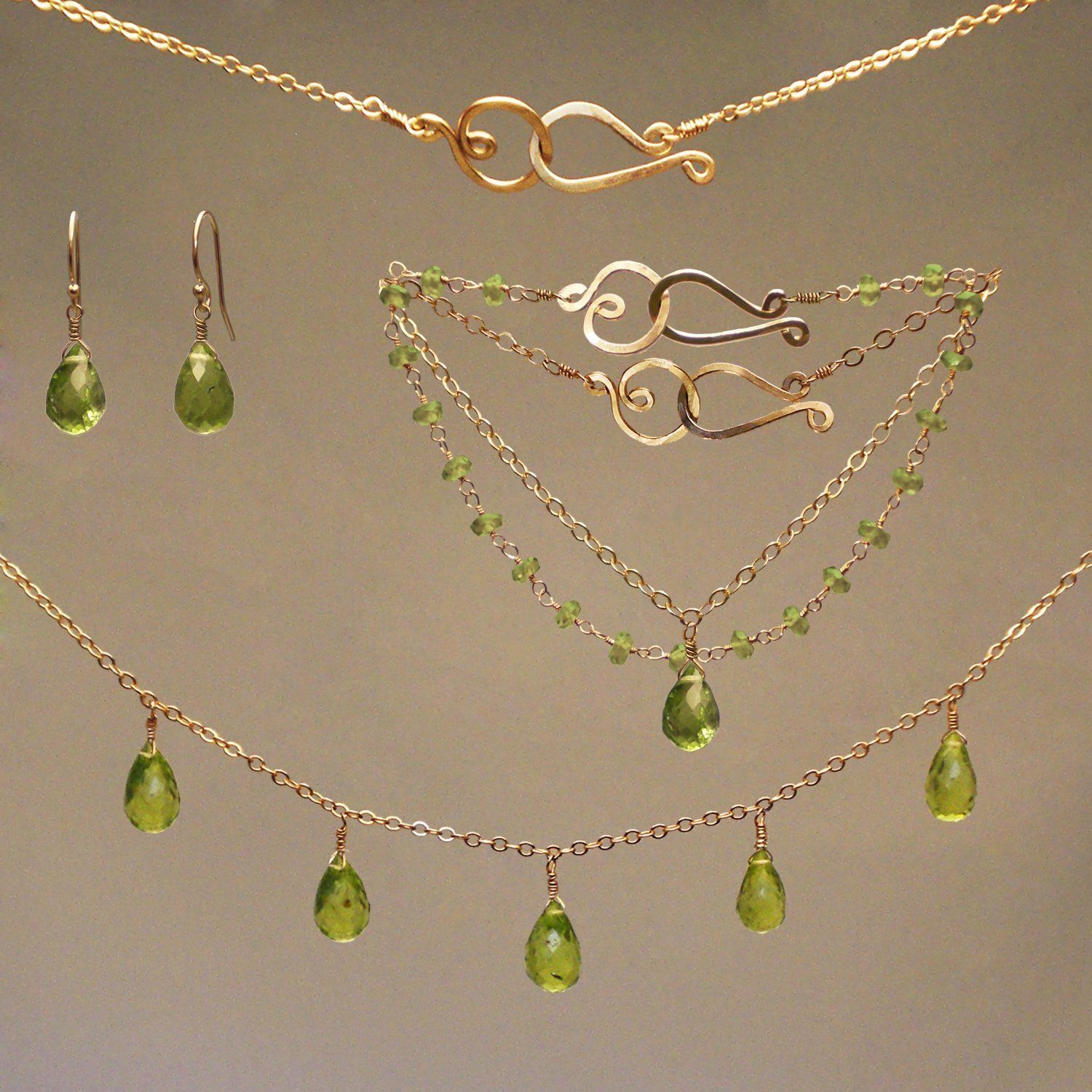 Peridot Gem Drop Earrings
