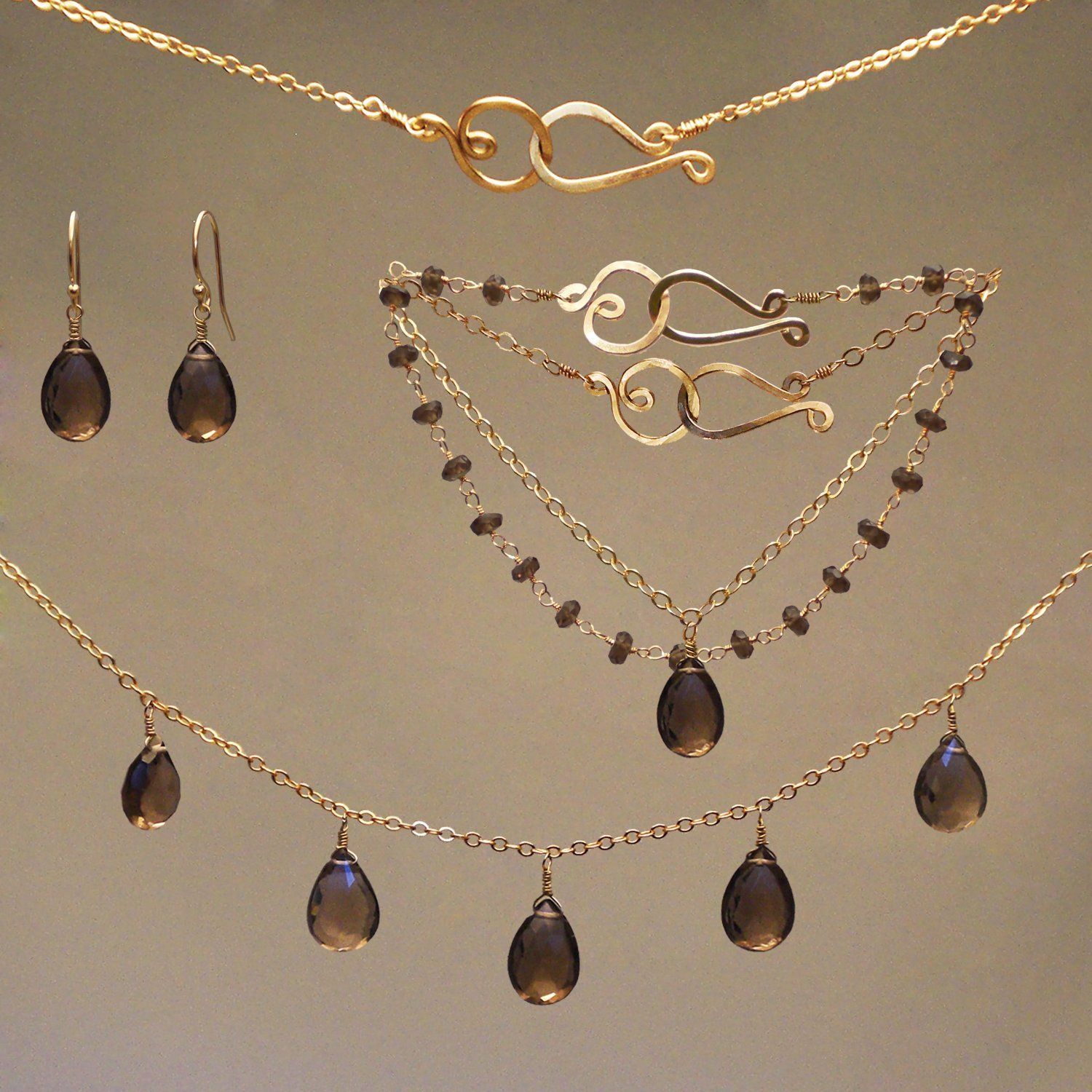Smoky Quartz Gem Drop Earrings