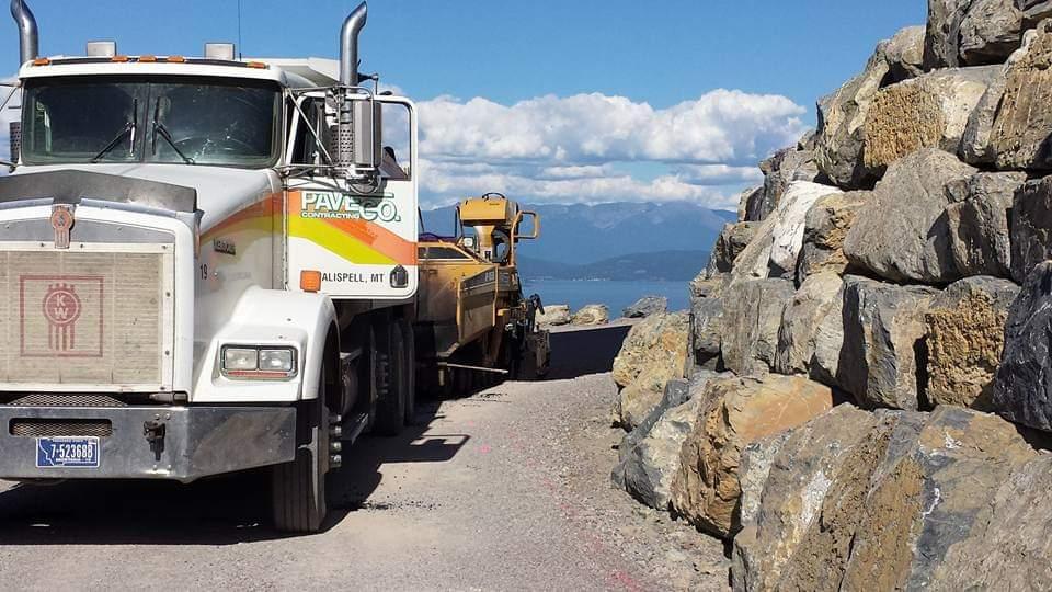 Truck Paving a Road
