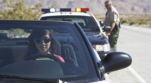 Traffic police behind girl's car in High Point, NC