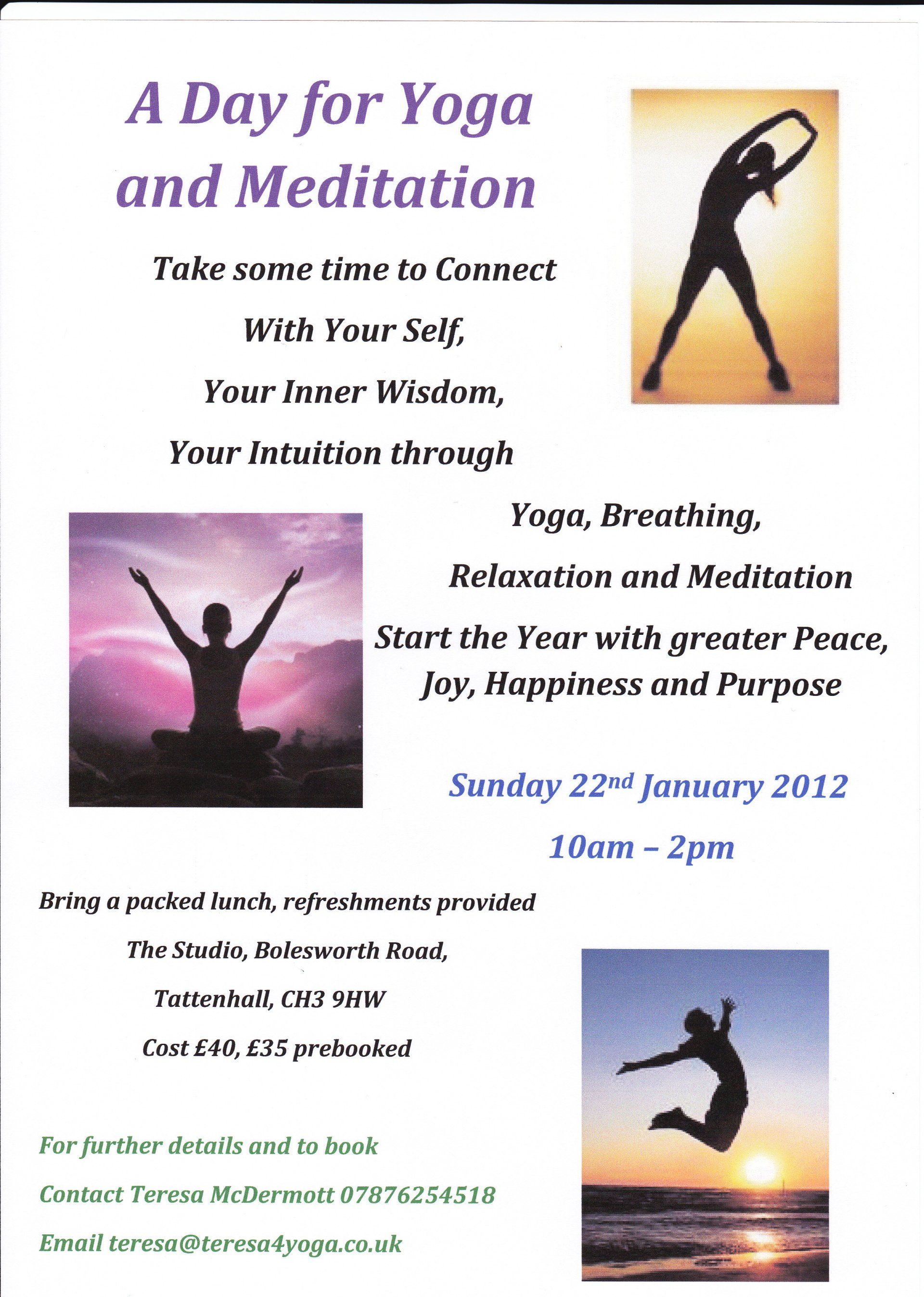 Teresa4Yoga A Day for yoga and meditation  workshop